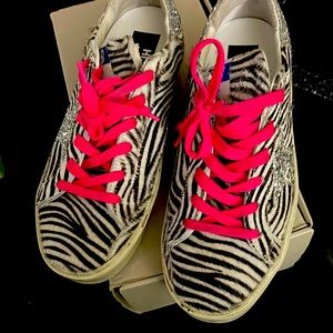 Hi Star Classic With List Woman Zebra Horsy Glitter Star Sneakers